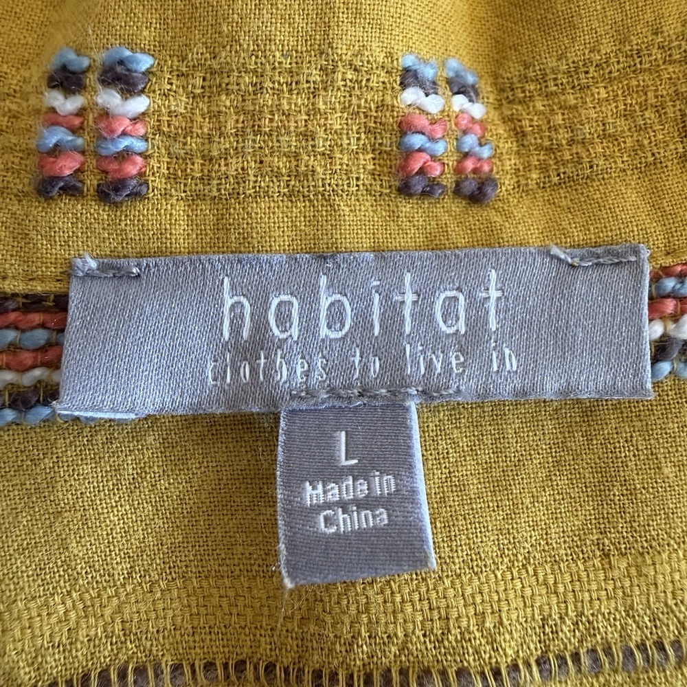 Habitat Clothes to Live in Women's Textured Button Shirt Sz L Lagenlook - Picture 5 of 11